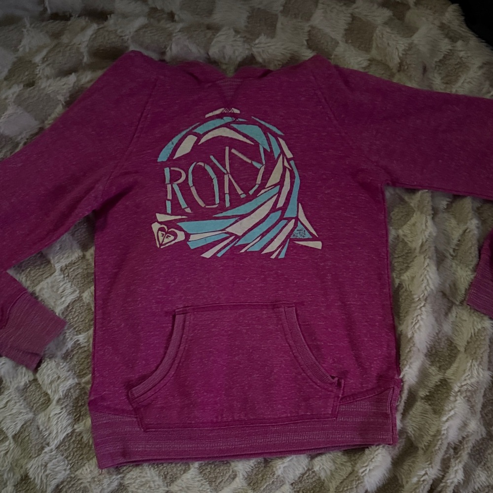 Roxy Kids Magenta Sweatshirt with Blue Graphic